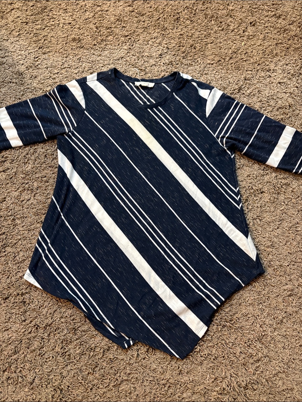 Two by Vince Camuto Striped Asymmetrical Hem Tunic Size L